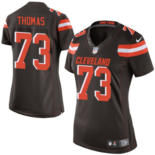 Women's Elite Joe Thomas Nike Jersey Brown Home - #73 NFL Cleveland Browns
